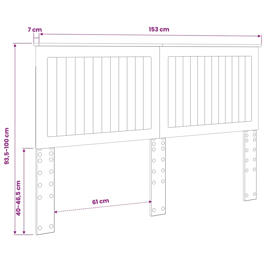 Tête de lit Chêne noir 150 cm Bois d'ingénierie - 8