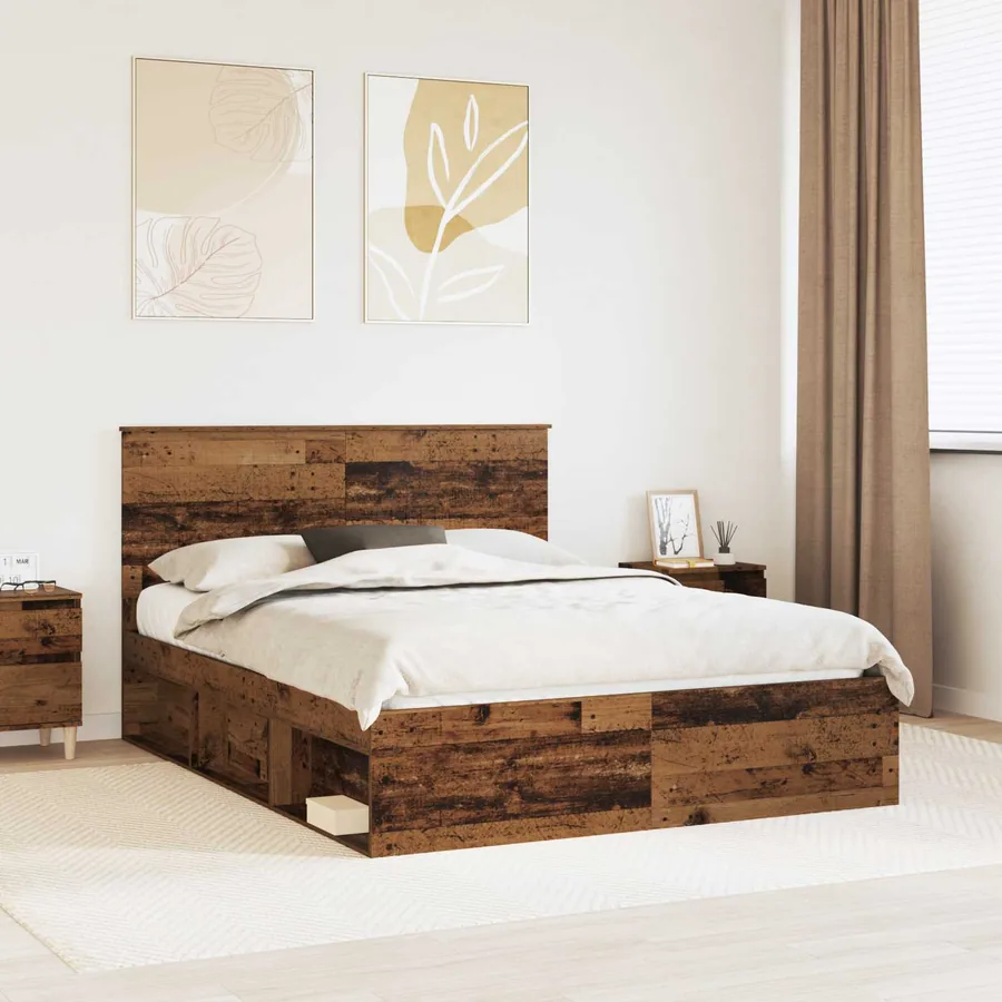 Cadre de lit Bois ancien 150 x 200 cm Bois de pin massif