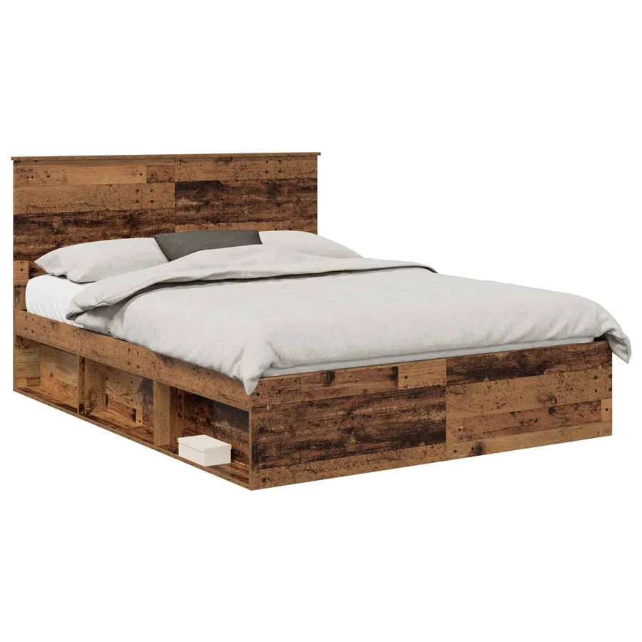 Cadre de lit Bois ancien 150 x 200 cm Bois de pin massif - 2