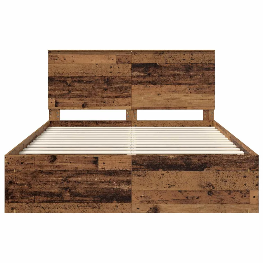 Cadre de lit Bois ancien 150 x 200 cm Bois de pin massif - 7