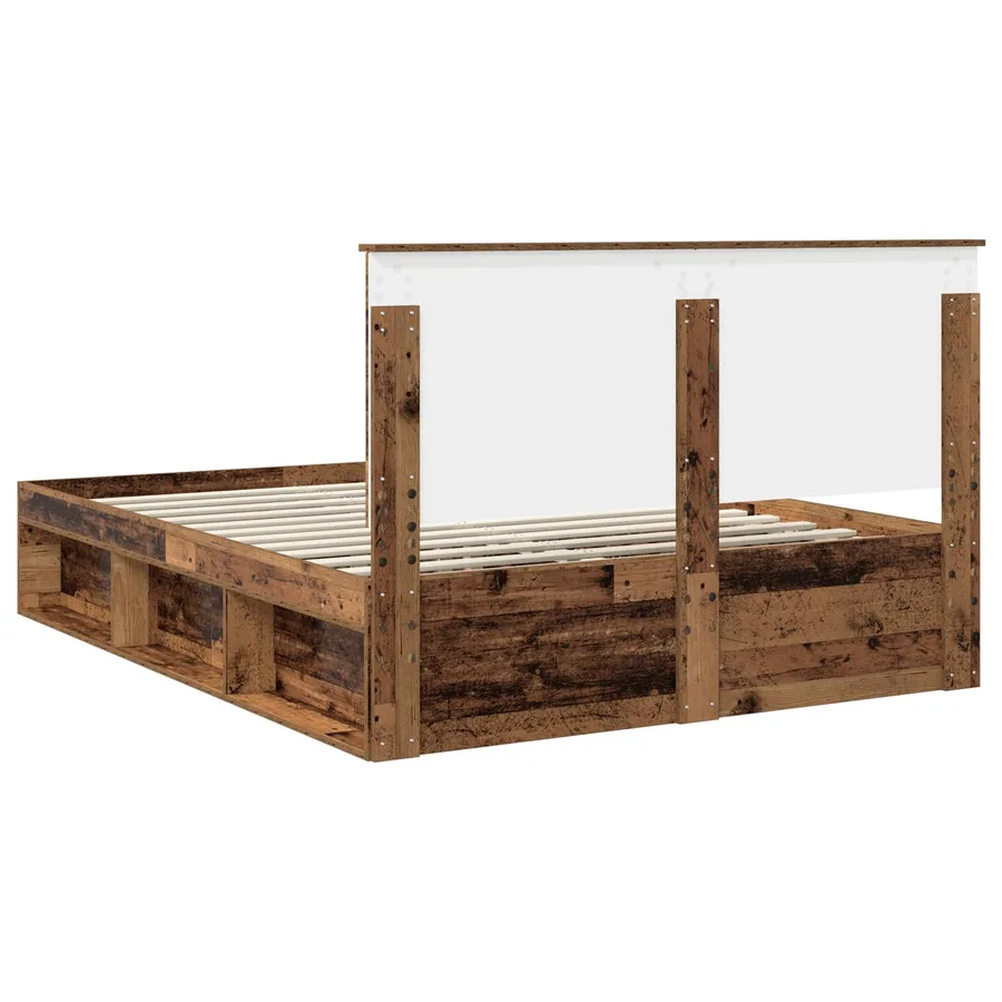 Cadre de lit Bois ancien 150 x 200 cm Bois de pin massif - 9