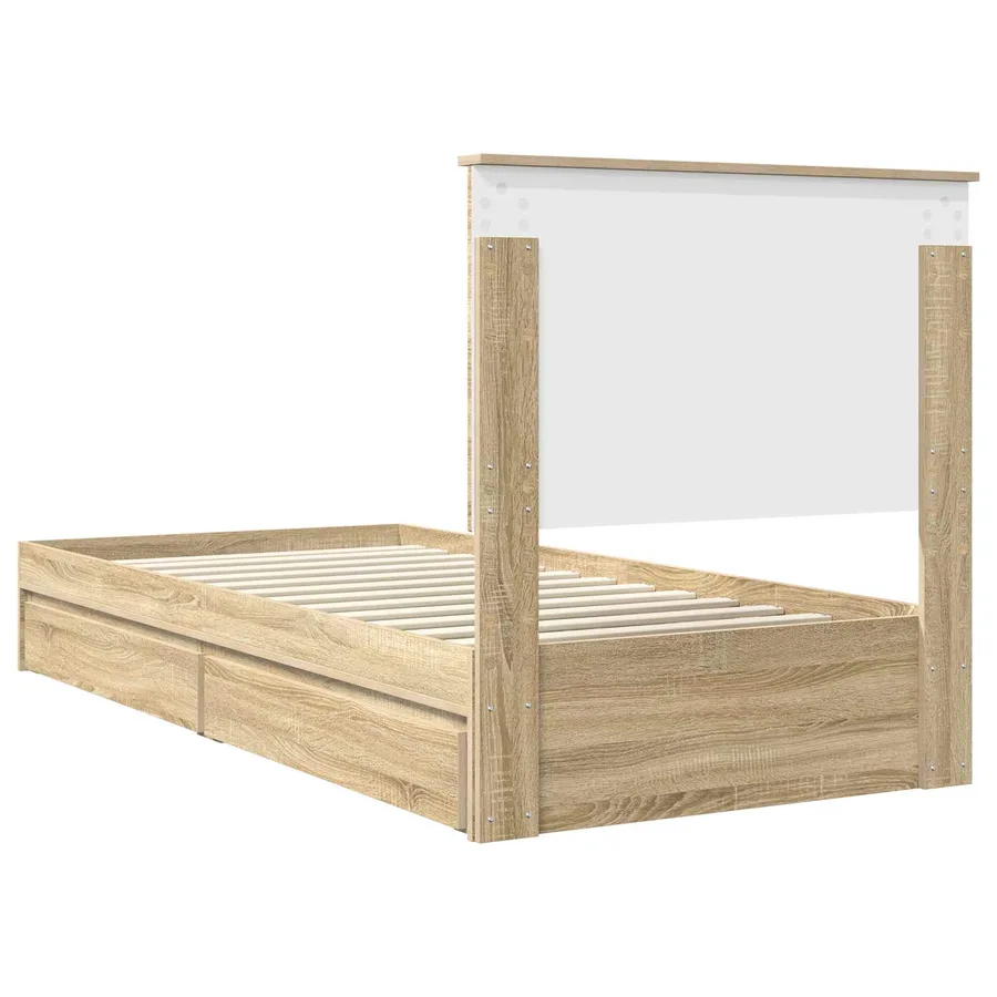 Lit de Rangement Chêne Sonoma 75 x 190 cm Bois d'ingénierie - 10