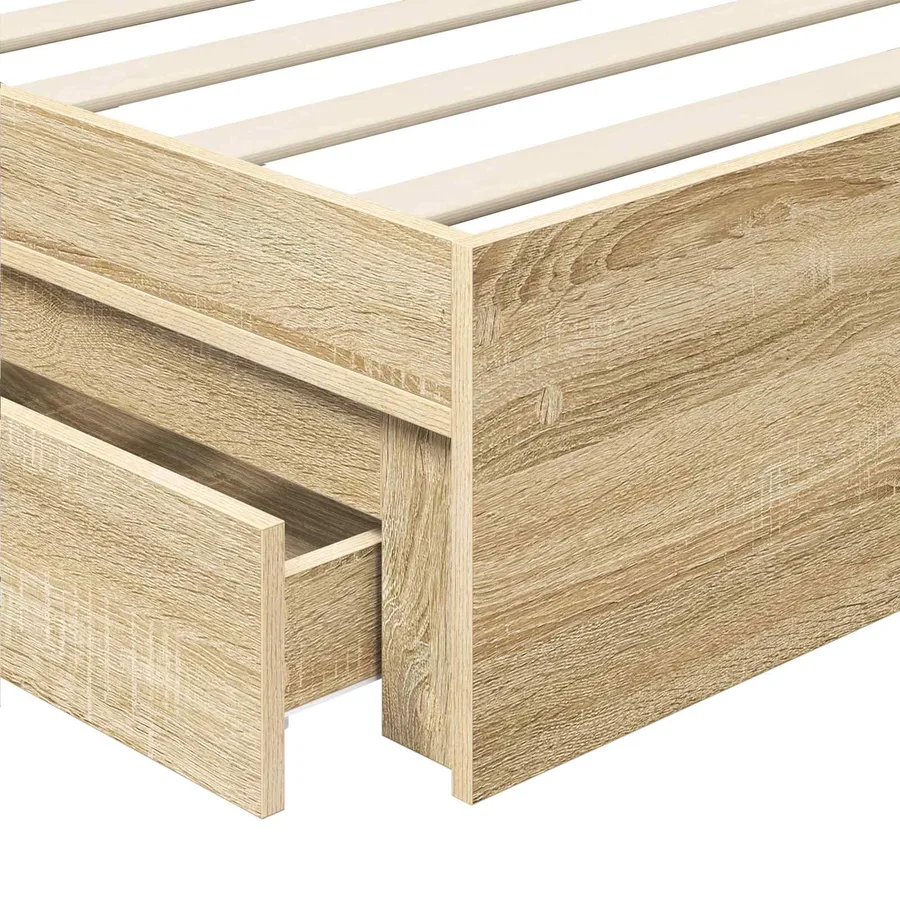 Lit de Rangement Chêne Sonoma 75 x 190 cm Bois d'ingénierie - 11