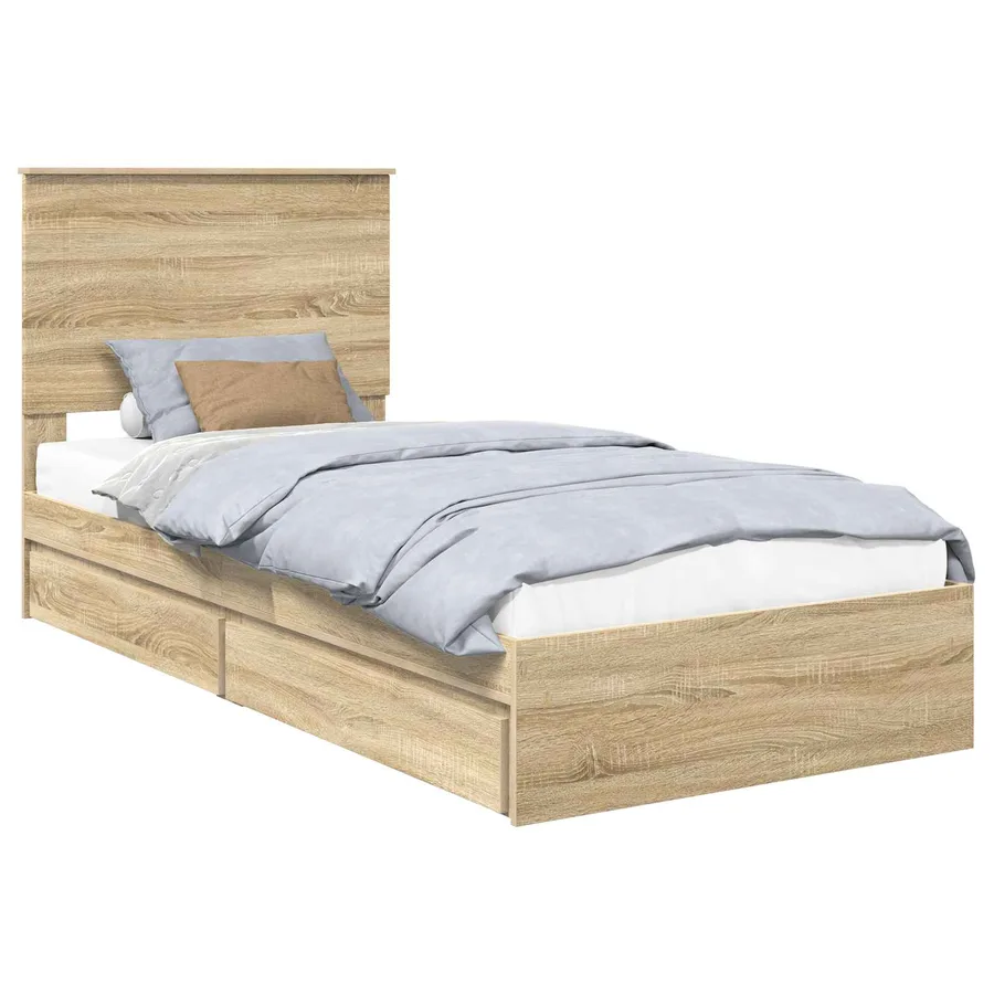 Lit de Rangement Chêne Sonoma 75 x 190 cm Bois d'ingénierie - 2