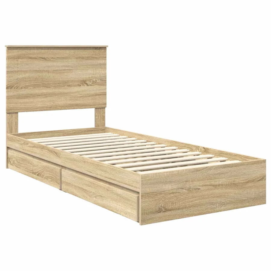 Lit de Rangement Chêne Sonoma 75 x 190 cm Bois d'ingénierie - 4