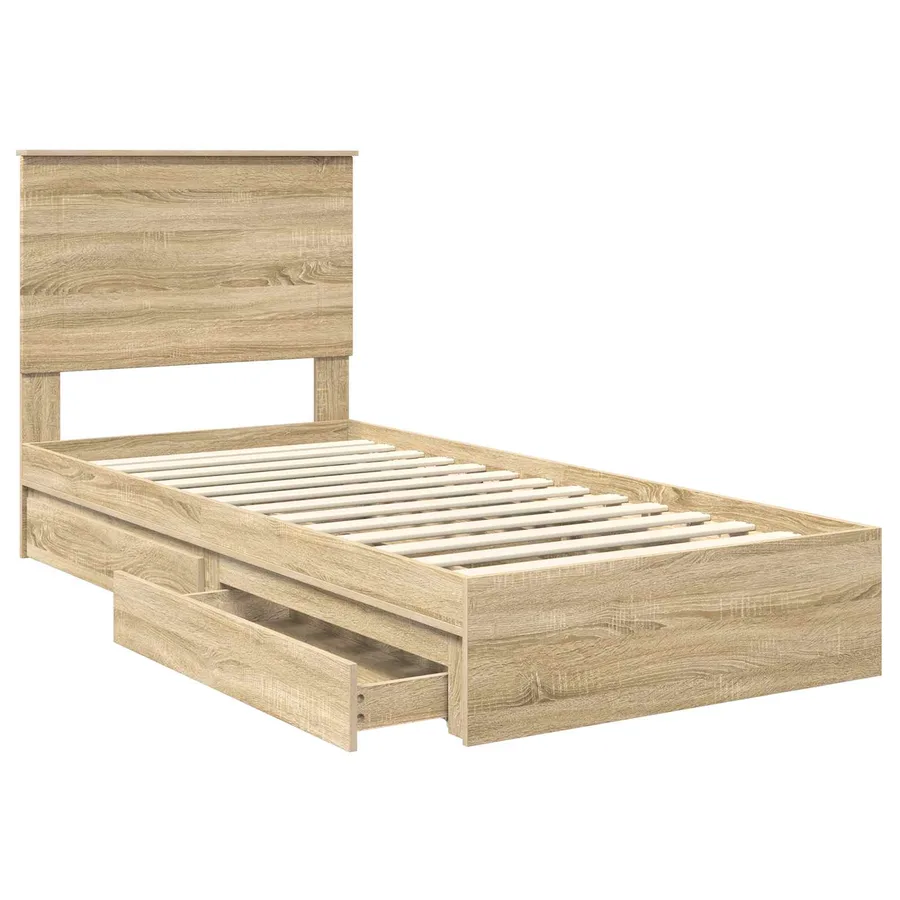 Lit de Rangement Chêne Sonoma 75 x 190 cm Bois d'ingénierie - 5