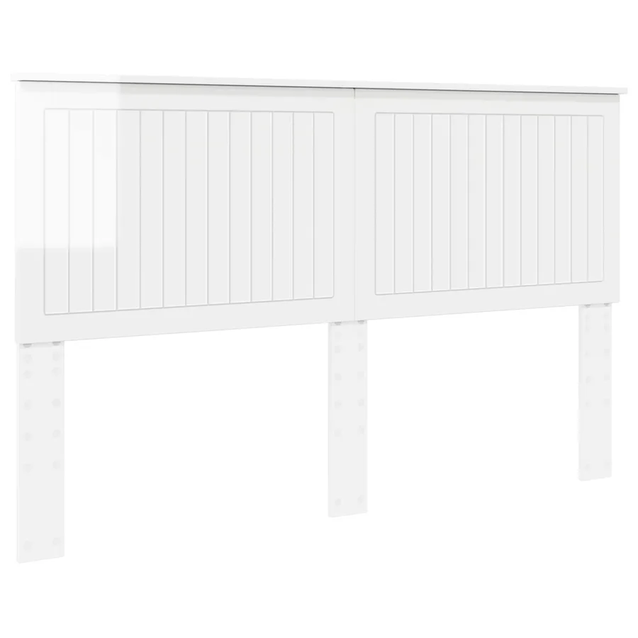 Tête de lit Blanc Brillant 160 cm Bois d'ingénierie - 2