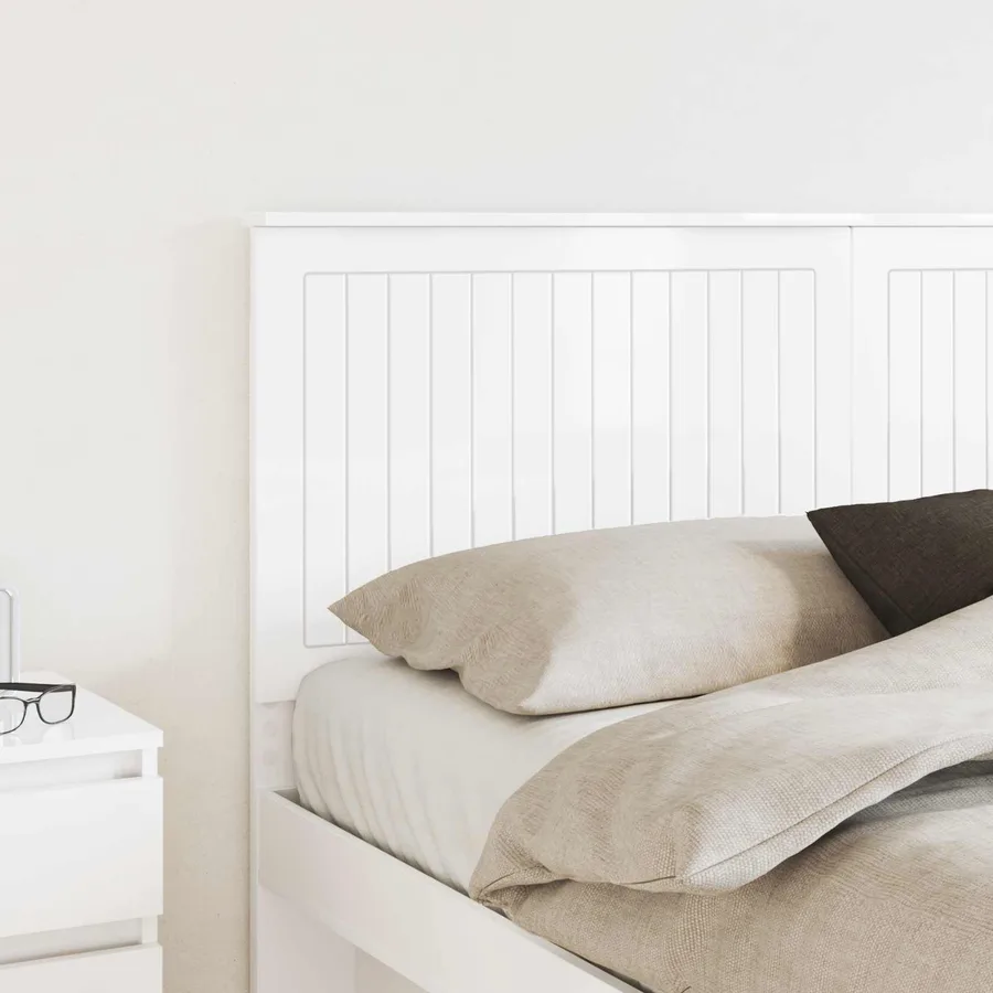Tête de lit Blanc Brillant 160 cm Bois d'ingénierie - 3