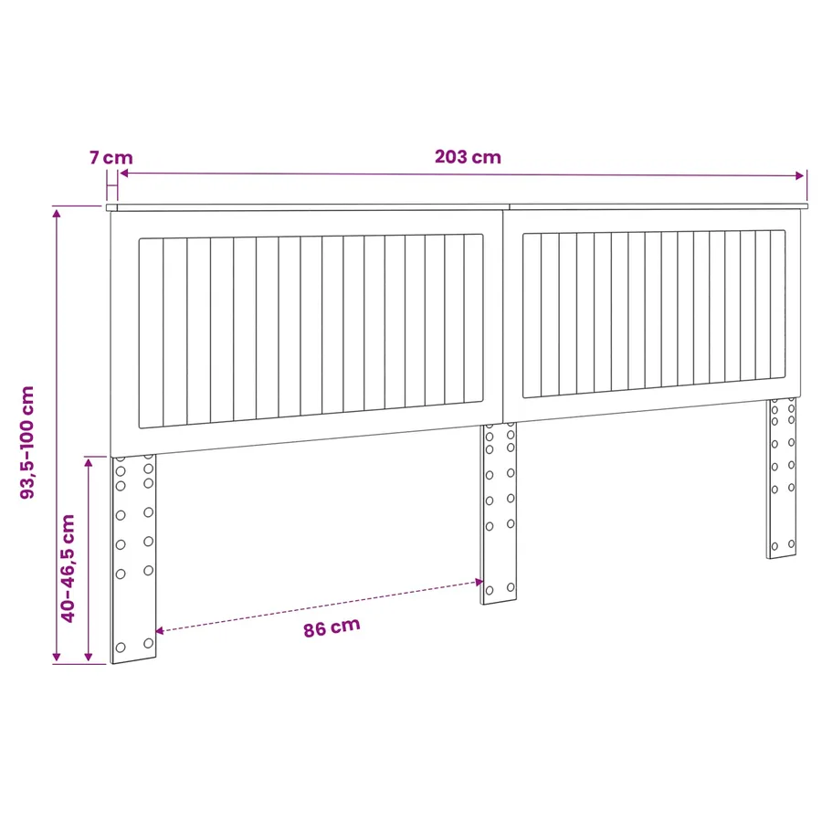 Tête de lit Chêne noir 200 cm Bois d'ingénierie - 10