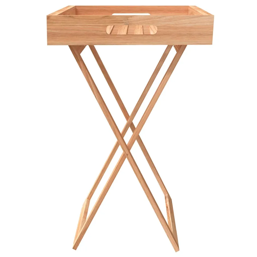 Table à plateau pliante 52x36x56,5 cm Bois massif de noyer - 4