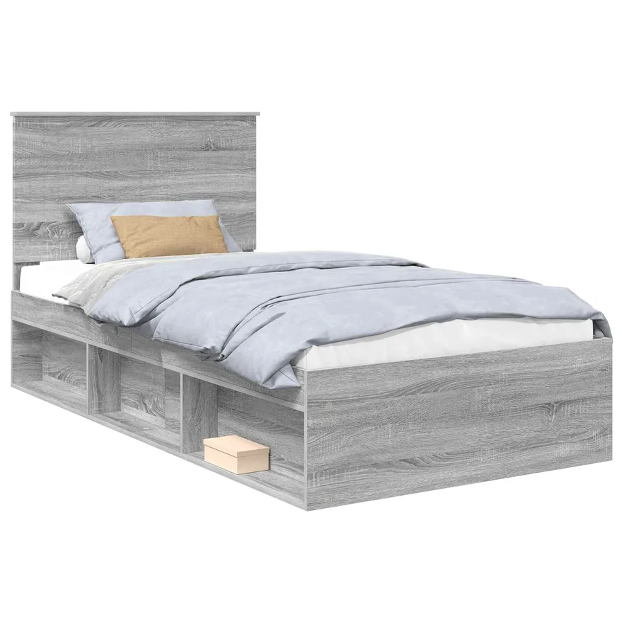 Cadre de lit Gris Sonoma 100 x 200 cm Bois de pin massif - 2
