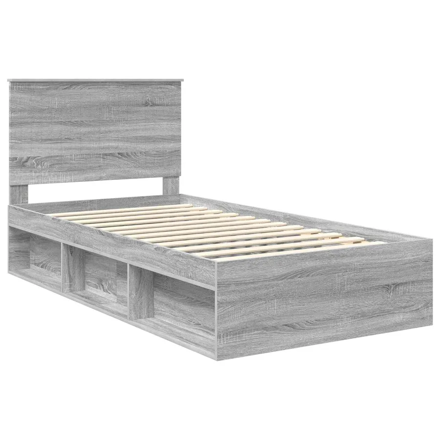 Cadre de lit Gris Sonoma 100 x 200 cm Bois de pin massif - 4