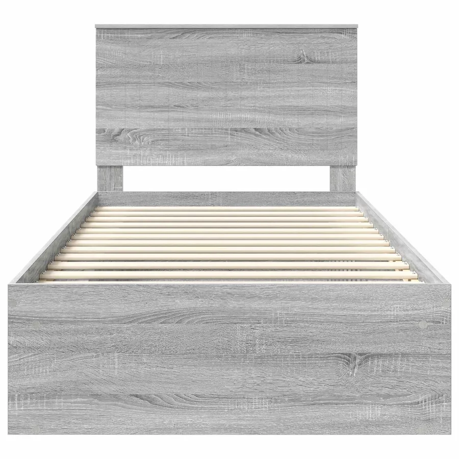 Cadre de lit Gris Sonoma 100 x 200 cm Bois de pin massif - 7