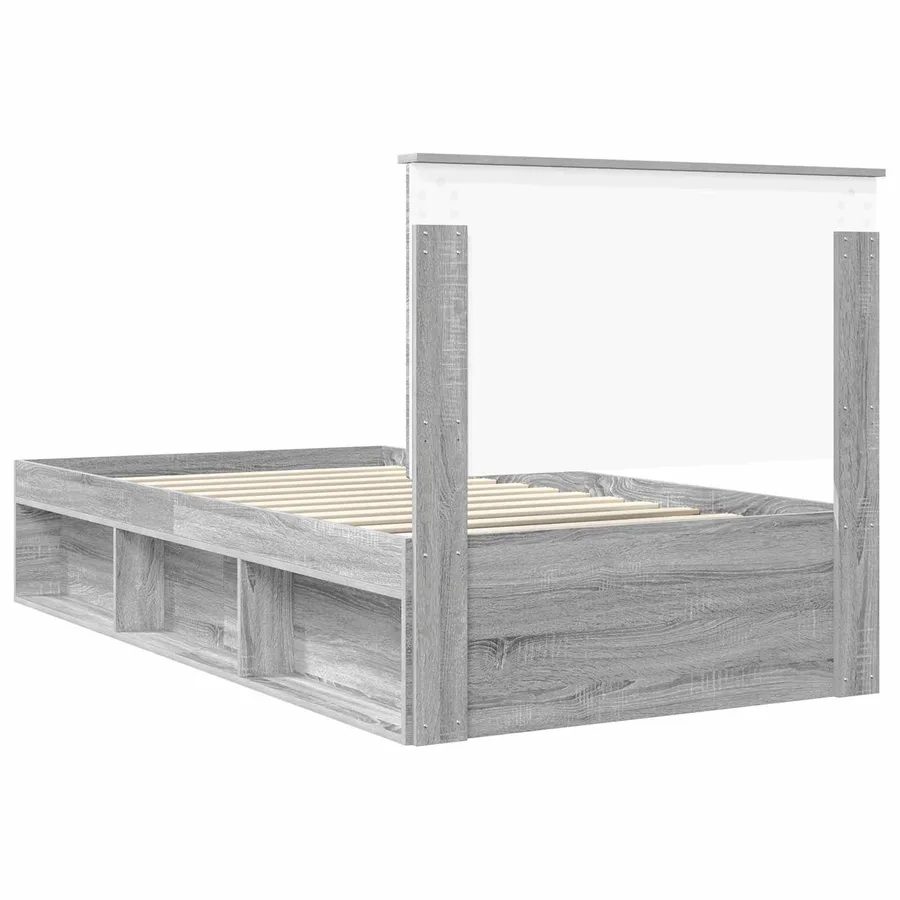 Cadre de lit Gris Sonoma 100 x 200 cm Bois de pin massif - 9