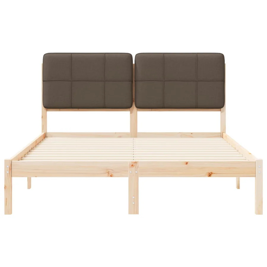 Cadre de lit avec tête de lit rembourrée Taupe 135 x 190 cm - 5