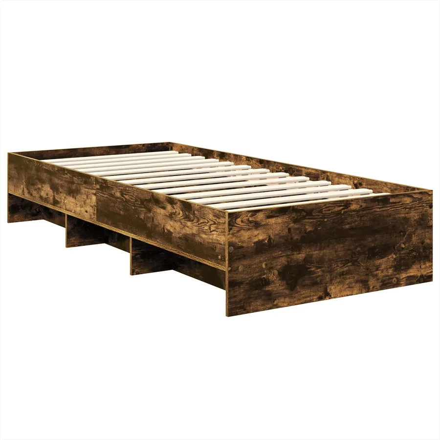 Cadre de lit Chêne fumé 90 x 200 cm Bois d'ingénierie - 5