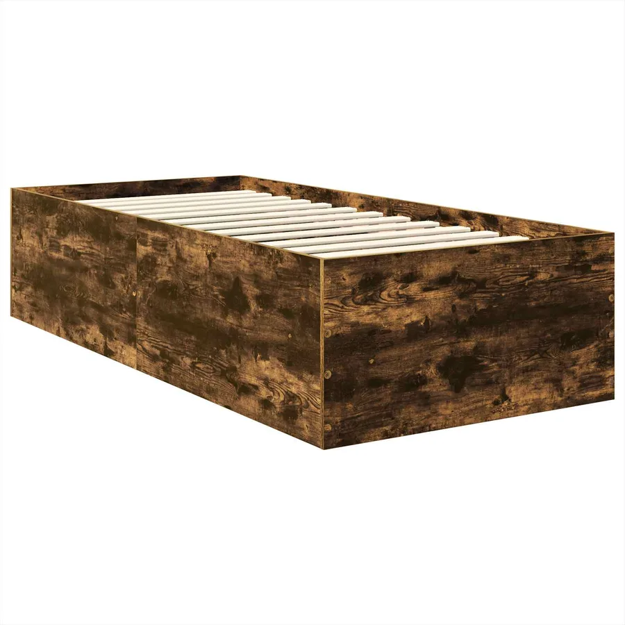 Cadre de lit Chêne fumé 90 x 200 cm Bois d'ingénierie - 5