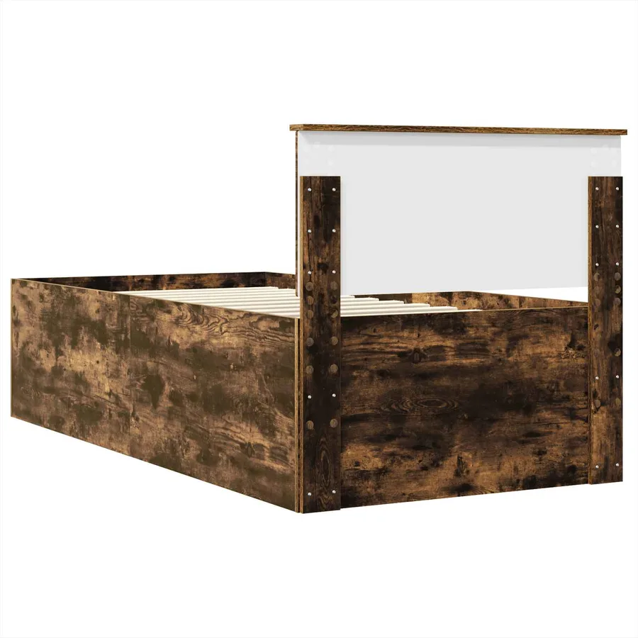 Cadre de lit Chêne fumé 90 x 200 cm Bois d'ingénierie - 9