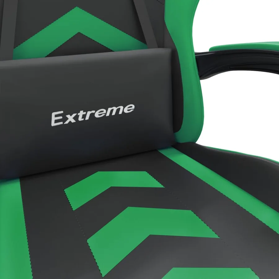 Chaise de jeu pivotante Noir et vert Similicuir - 6