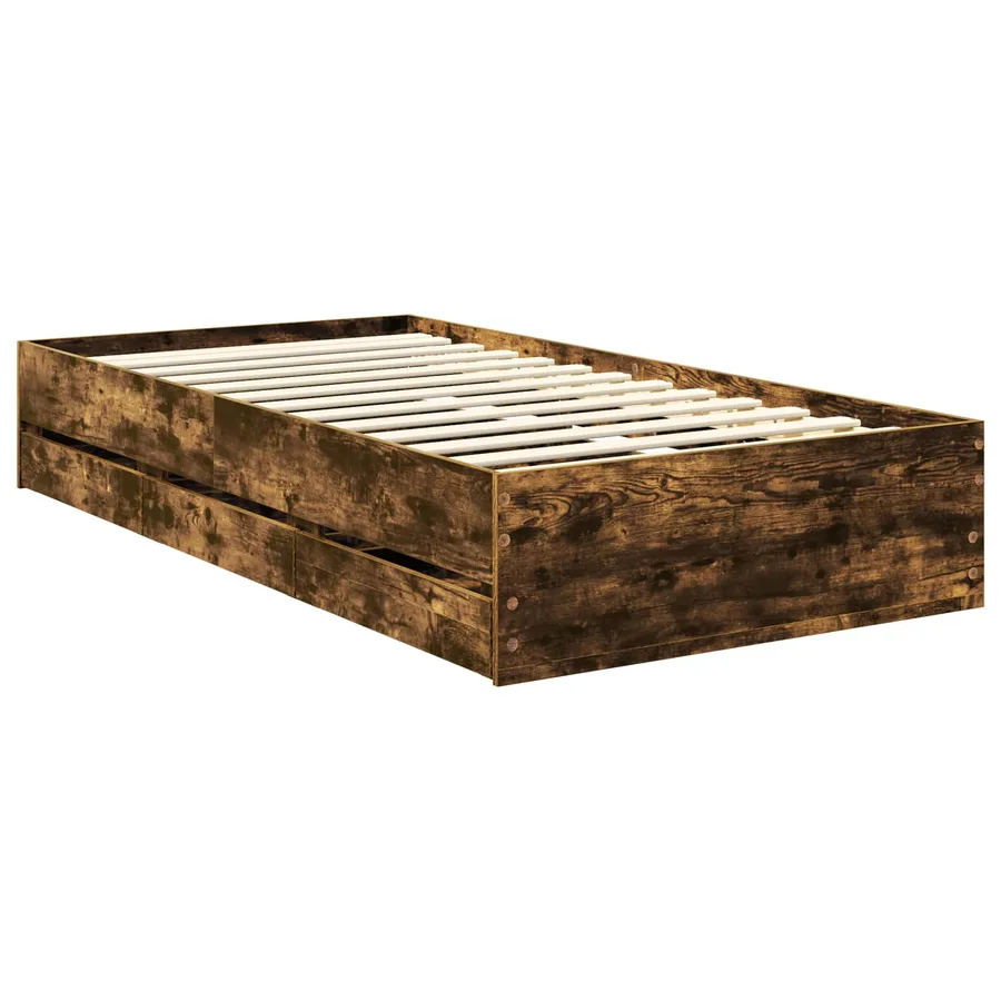 Cadre de lit Chêne fumé 100 x 200 cm Bois Ingénierie - 6