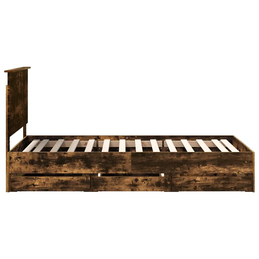 Cadre de lit Chêne fumé 100 x 200 cm Bois Ingénierie - 9