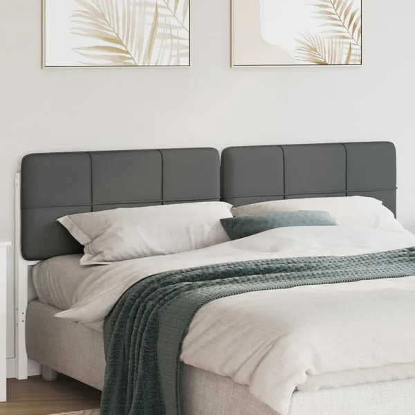 Tête de lit capitonnée Blanc et gris clair 180 cm Pin massif