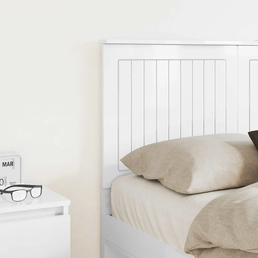 Tête de lit Blanc Brillant 135 cm Bois d'ingénierie - 3