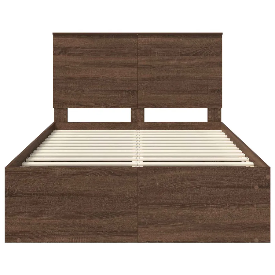 Cadre de lit Chêne brun 120 x 190 cm Bois de pin massif - 7