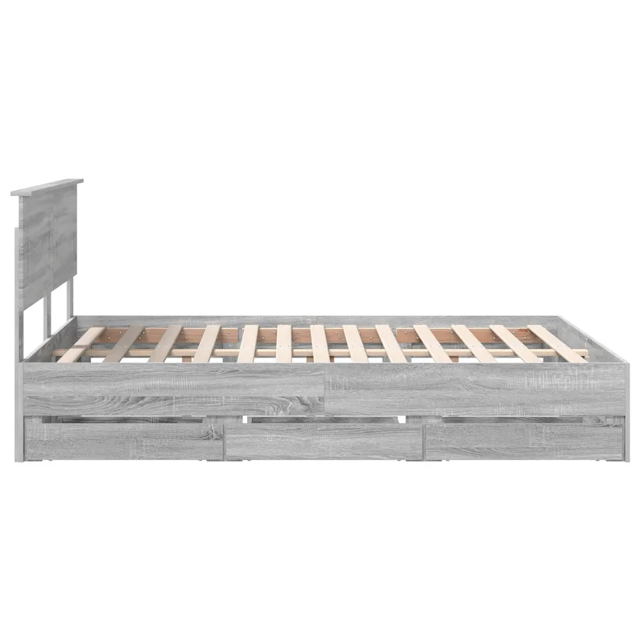 Cadre de lit Gris Sonoma 150 x 200 cm Bois Ingénierie - 9