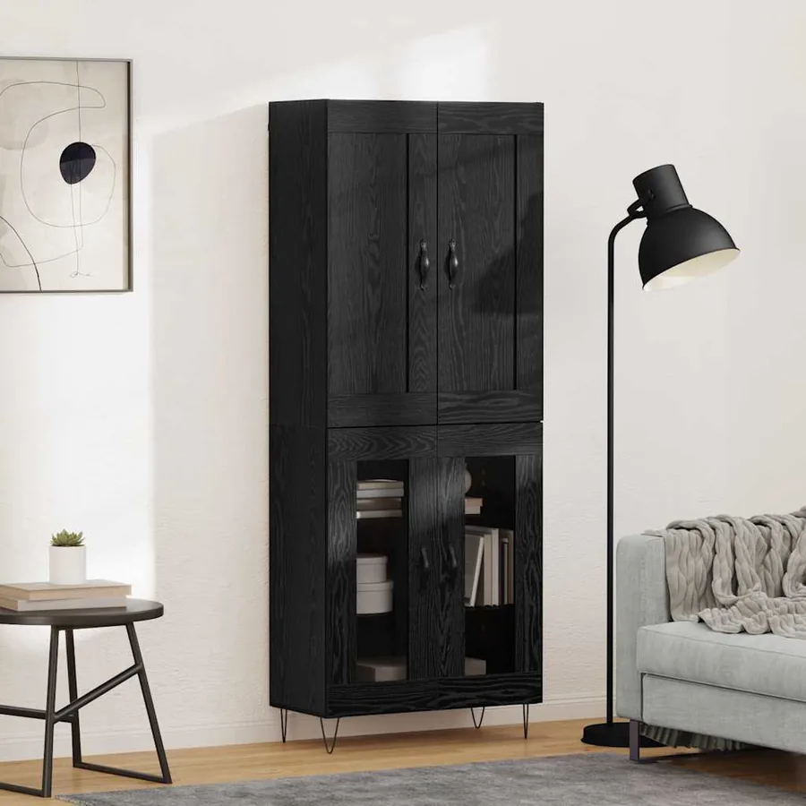 Haut Armoire Chêne noir 69,5 x 34 x 180 cm Bois d'ingénierie