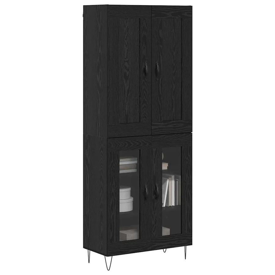 Haut Armoire Chêne noir 69,5 x 34 x 180 cm Bois d'ingénierie - 3
