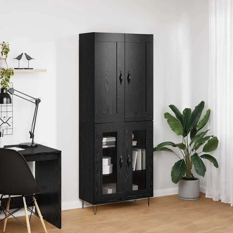 Haut Armoire Chêne noir 69,5 x 34 x 180 cm Bois d'ingénierie - 4