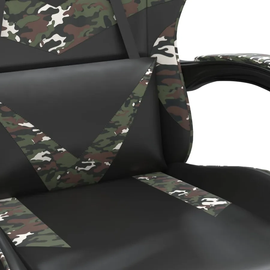 Chaise de jeu pivotante Noir et camouflage Similicuir - 6