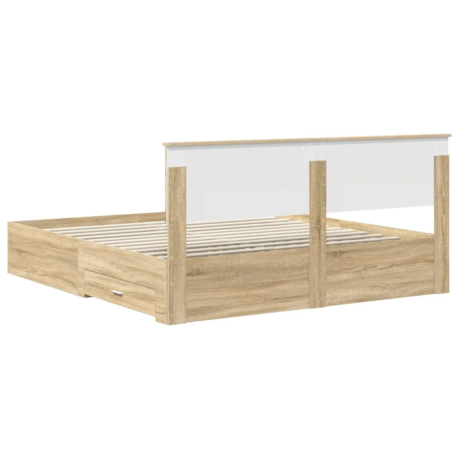 Cadre de lit Chêne Sonoma 200 x 200 cm Bois d'ingénierie - 10