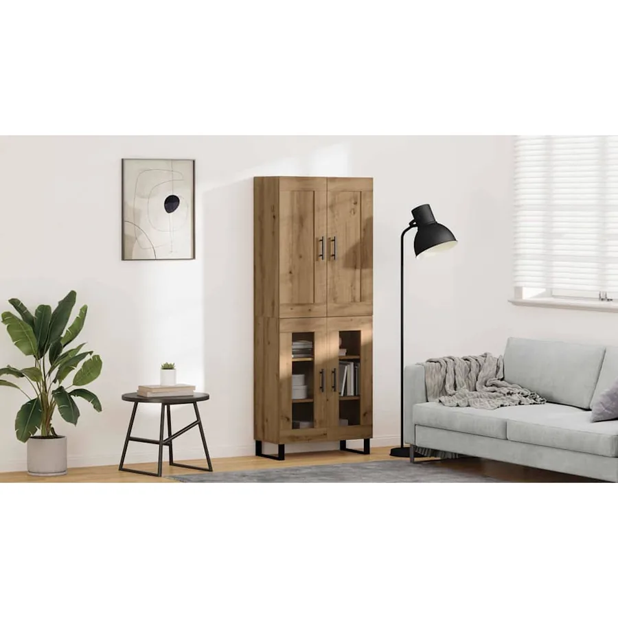 Haut Armoire 2 pcs Chêne artisanal 69,5 x 34 x 180 cm