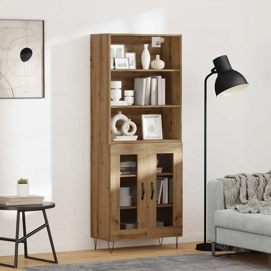 Haut Armoire 2 pcs Chêne artisanal 69,5 x 34 x 180 cm