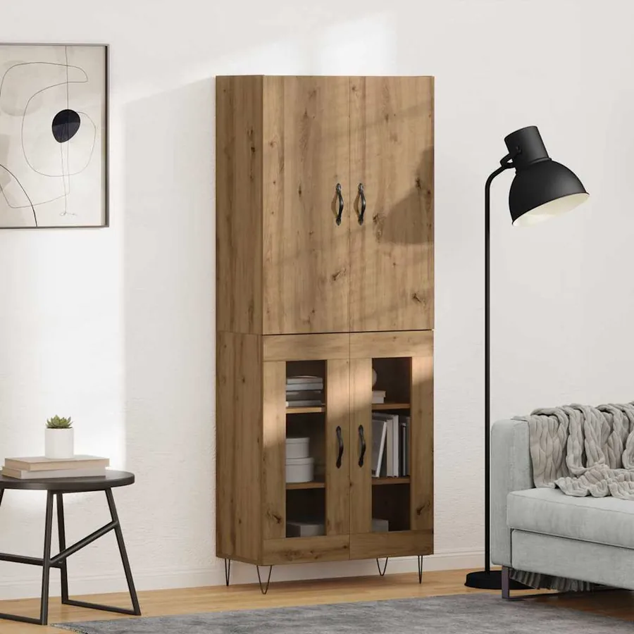 Haut Armoire 2 pcs Chêne artisanal 69,5 x 34 x 180 cm