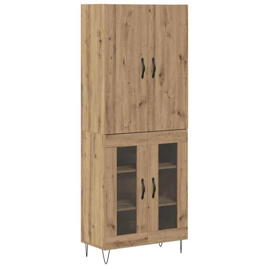 Haut Armoire 2 pcs Chêne artisanal 69,5 x 34 x 180 cm - 2