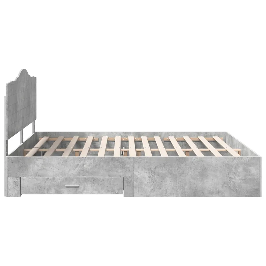 Cadre de lit Gris béton 180 x 200 cm Bois d'ingénierie - 9