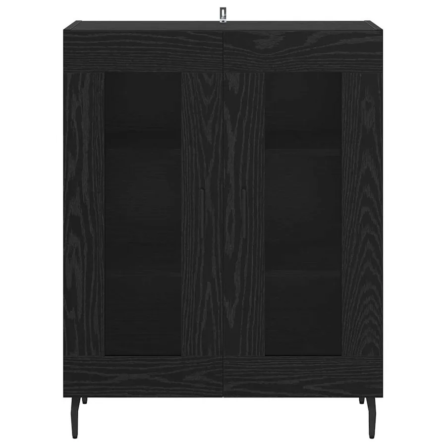 Buffet Chêne noir 69,5 x 34 x 90 cm Bois d'ingénierie - 6