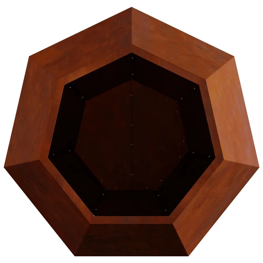 Jardinière Rouillé 75 x 75 x 60 cm Acier patiné - 7