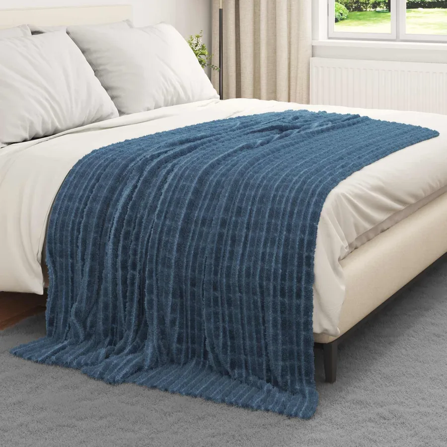 Couvertures à jeter 6 pcs Bleu marine 200 x 150 cm Toison - 3