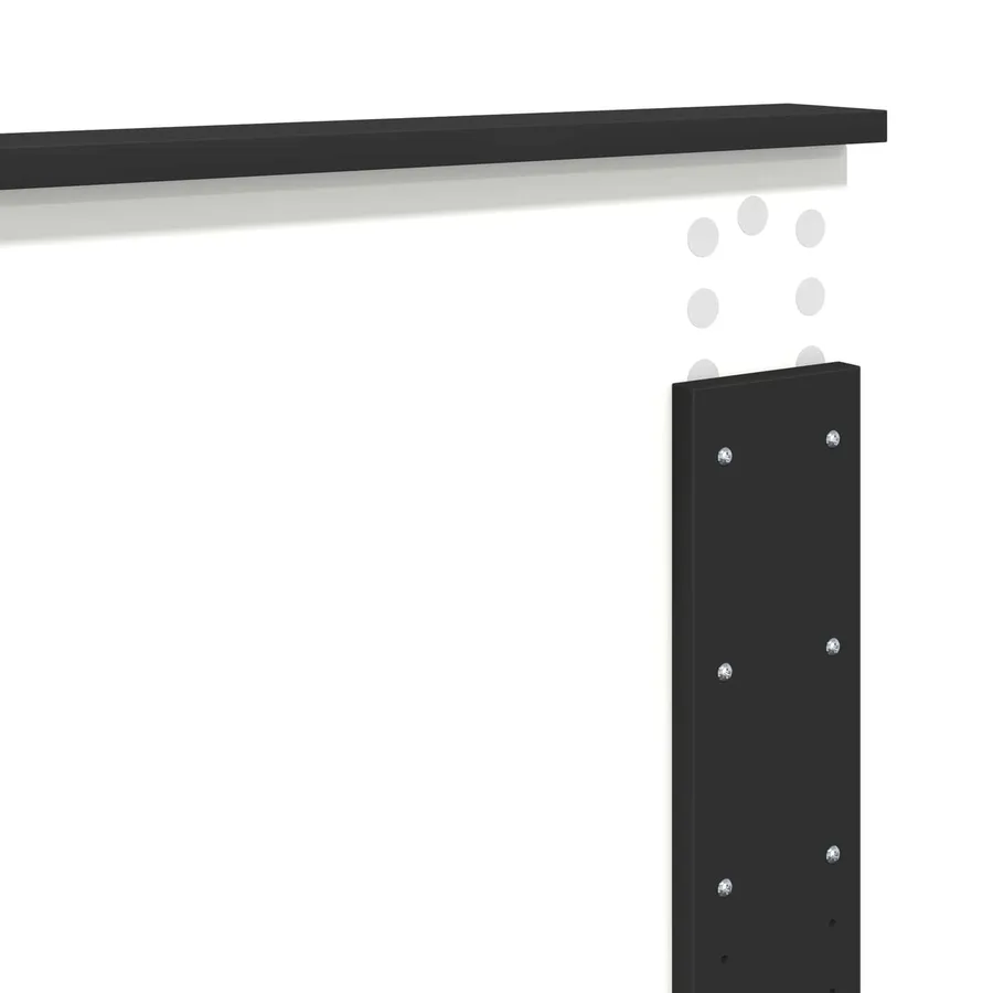 Cadre de lit Noir 150 x 200 cm Bois d'ingénierie - 11