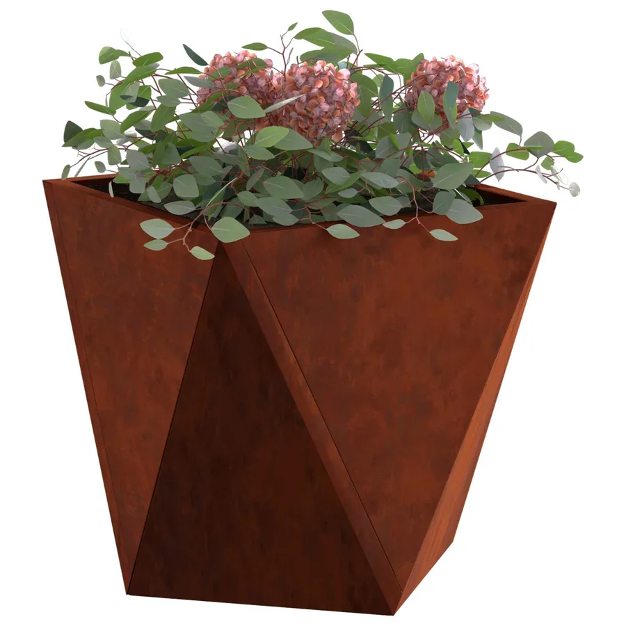 Jardinière 2 pc Rouillé 30 x 30 x 30 cm Acier patiné - 3