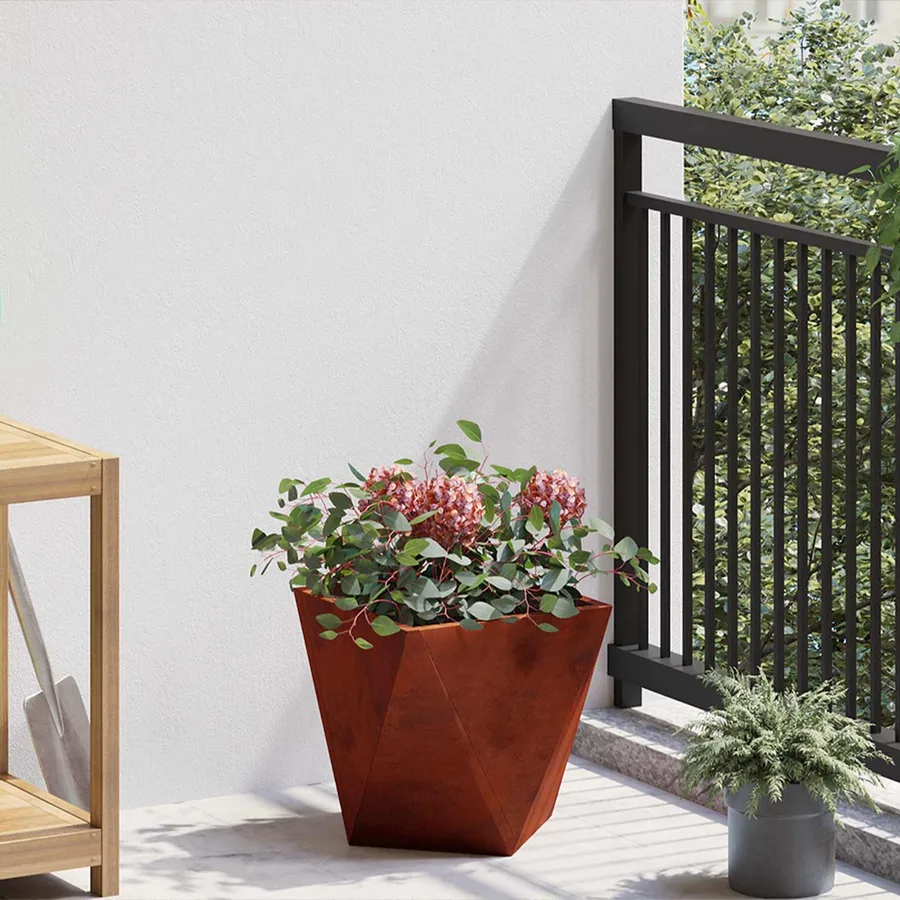 Jardinière 2 pc Rouillé 30 x 30 x 30 cm Acier patiné - 4