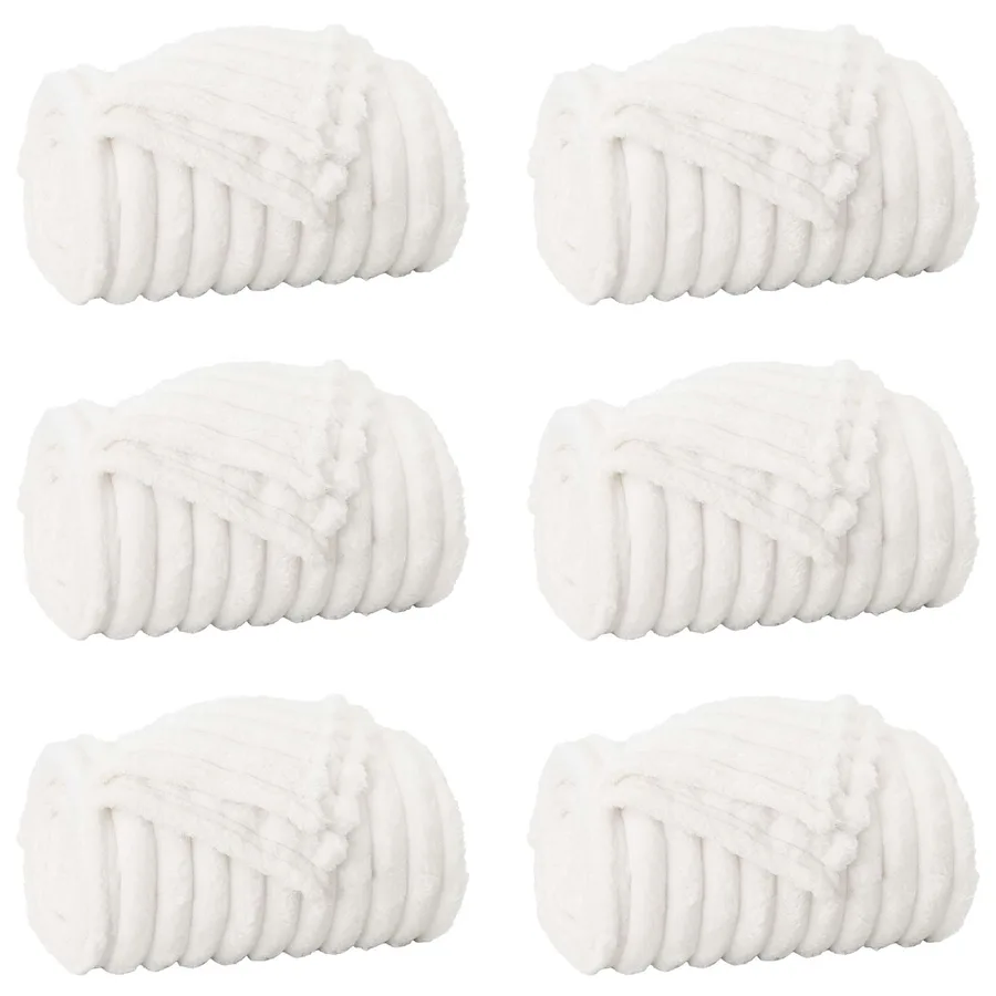 Couvertures à jeter 6 pcs Blanc 150 x 130 cm Toison - 2