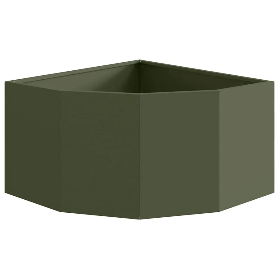 Jardinière d'Angle Vert olive 60 x 60 x 35 cm Acier - 5