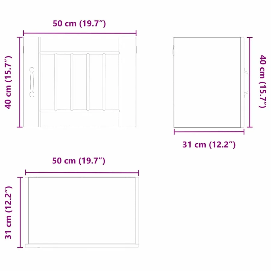 Meuble mural LUCCA 2 pcs Chêne Sonoma 50 x 31 x 40 cm - 14
