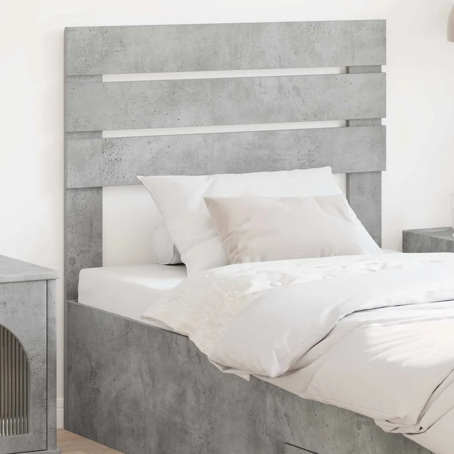 Tête de lit Gris béton Bois d'ingénierie