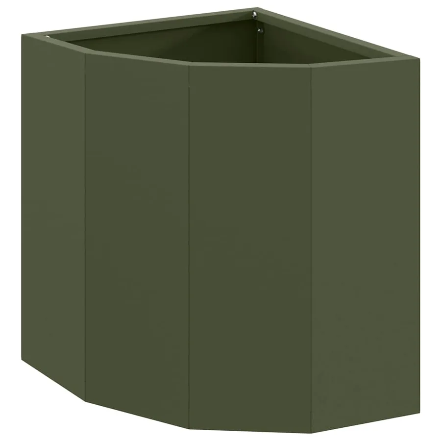 Jardinière d'Angle Vert olive 30 x 30 x 35 cm Acier - 2